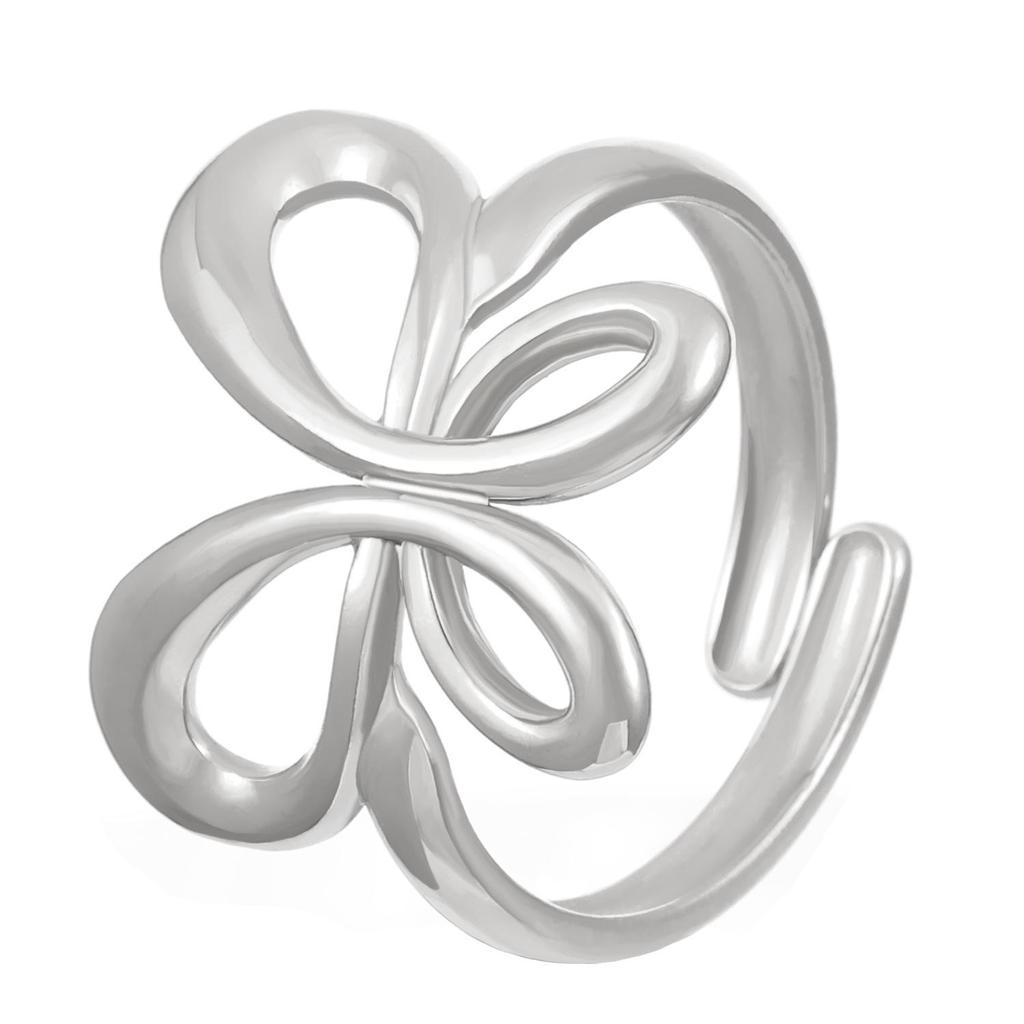 "Stainless Steel Butterfly Open Ring: European & American Light Luxury Style"