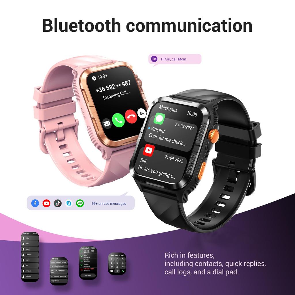 Blackview W10 Pro Smartwatch Sportiva Intelligente Fitness con Chiamate Bluetooth 600mAh LED