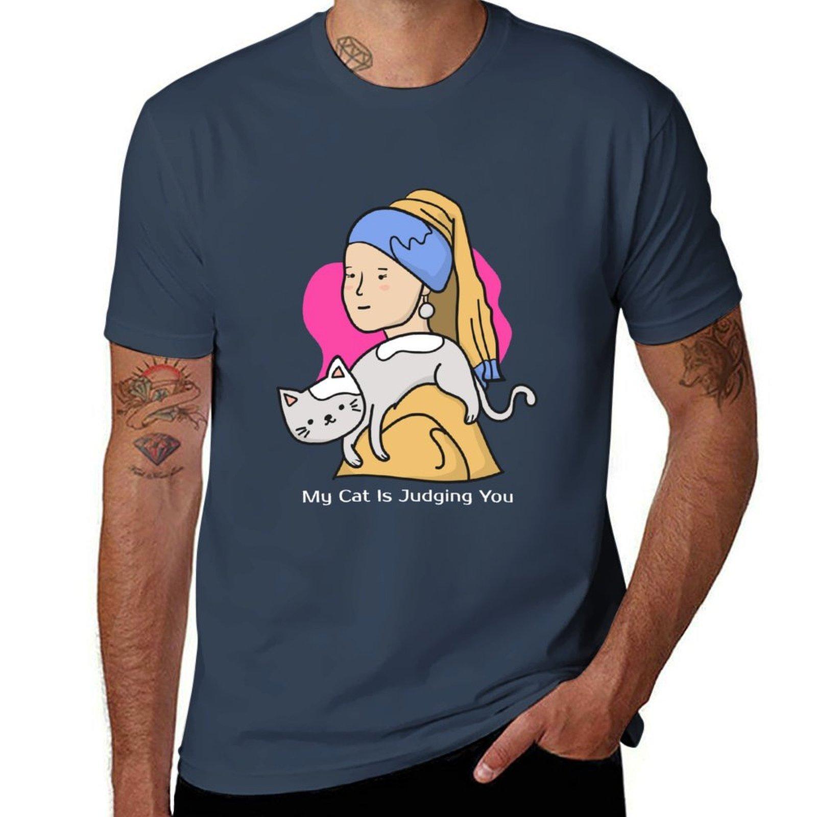 My Cat Is Judging You T-Shirt man t shirts graphic t shirt man plain T-Shirt S