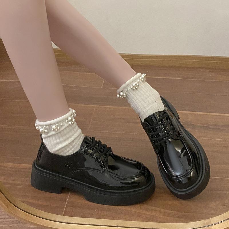 Fashion Women Derby Shoes 2025 Spring British Style Loafers Round Toe Platform Casual Sneakers for Women New Fashion Shoes Zapatos Mujer