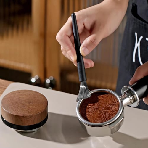 DEVENTORZ Coffee Mill Brush, Coffee Cleaning Brush, Set of 2, Synthetic Bristles, Finely Braided Bristles, Soft To Medium Hardness, Grinding Brush, Ea
