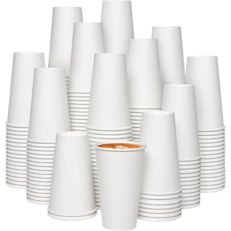 

25/50PCS White Disposable Paper Cups 16oz Coffee Cups Juice Hot/cold Beverage for Party Office Picnic Home Travel 25PCS белый