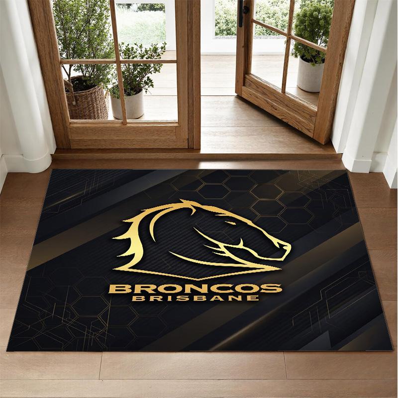 Tappeto in Velluto di Cristallo Design Brisbane Broncos Tappetino Decorativo Morbido per Camera da Letto Ingresso