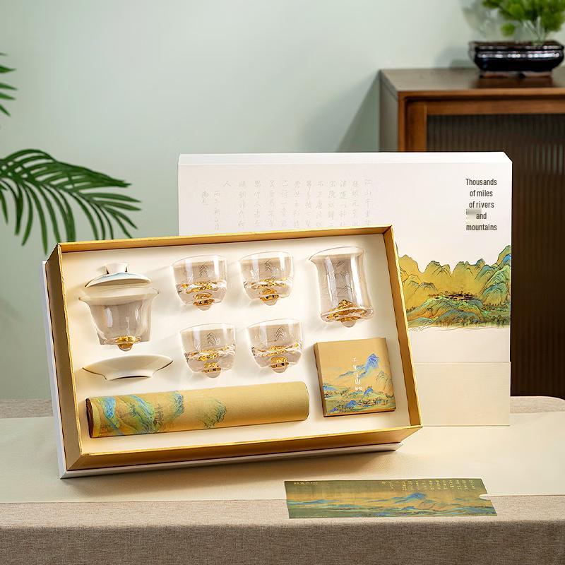 Forbidden City Qianli Jiangshan Gaiwan Tea Set