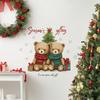 Christmas Cartoon Bear Christmas Tree Stickers, Christmas Room Decoration Wall Stickers