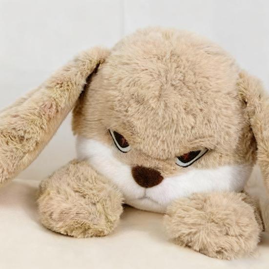 Large Angry Rabbit Plush Toy Soft Stuffed Animal Kawaii Fluff