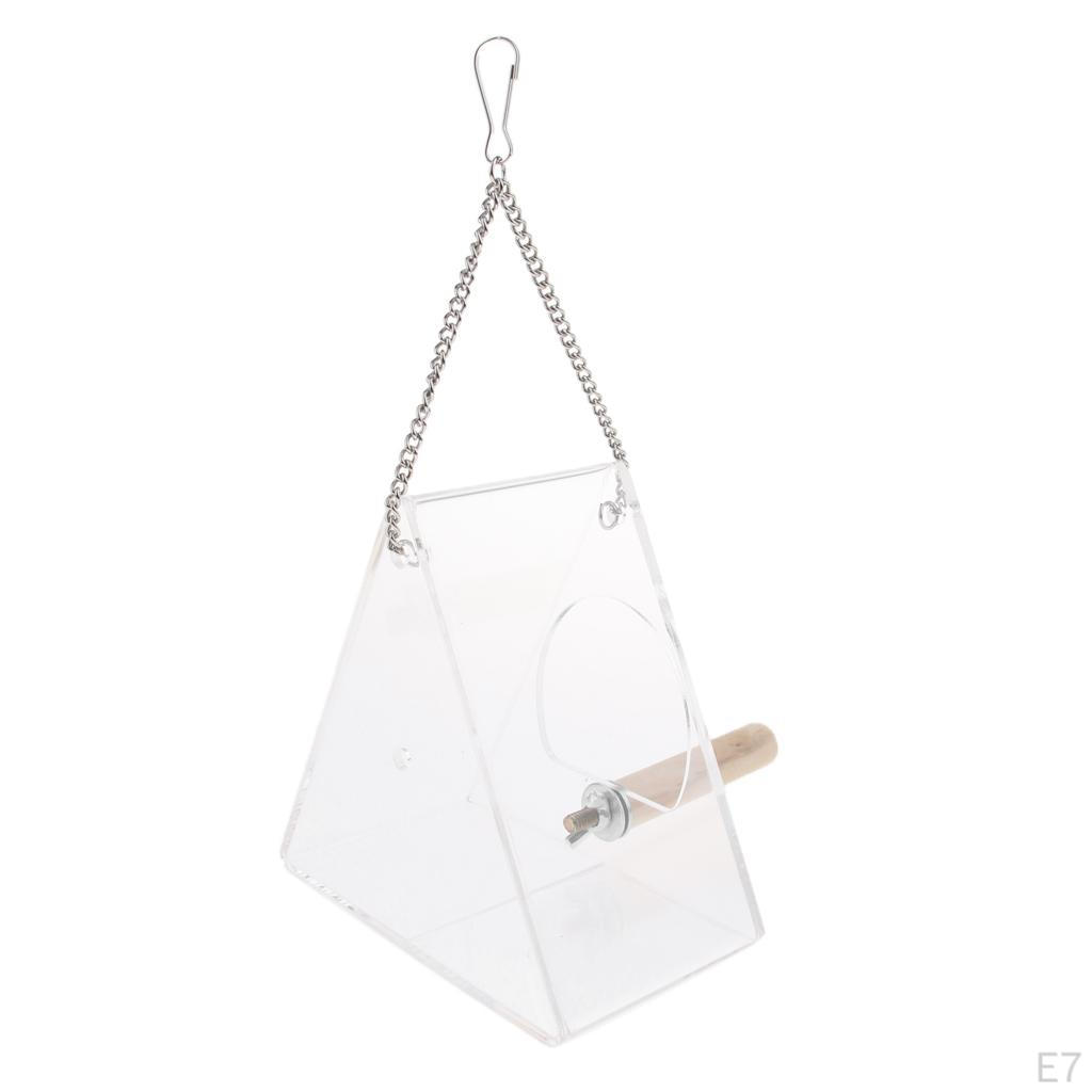 Acrylic Parrot Bird Feeder without mess Automatic with Stand Round/Triangular