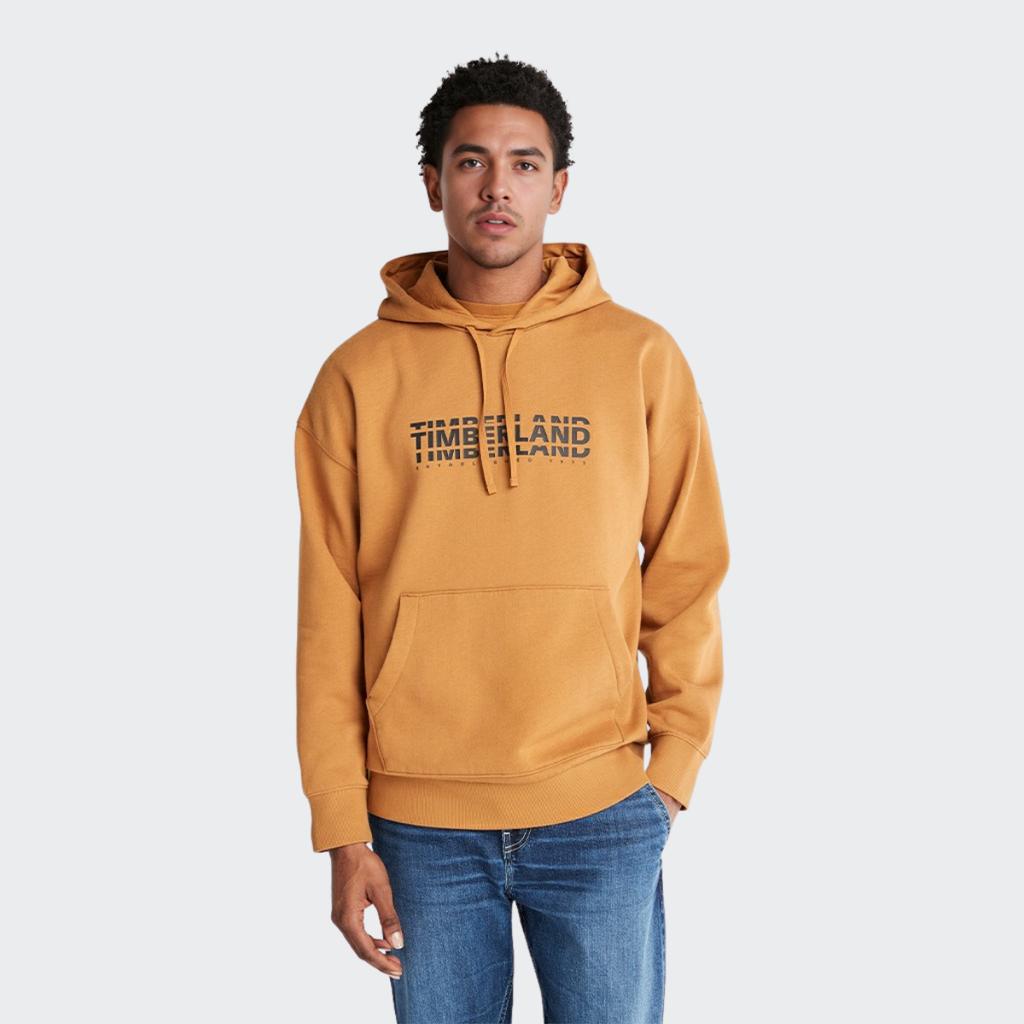 Timberland Solid Color Printed Letter Hoodie Long Sleeve Sweatshirt Men tops Brown A5VV5-P47