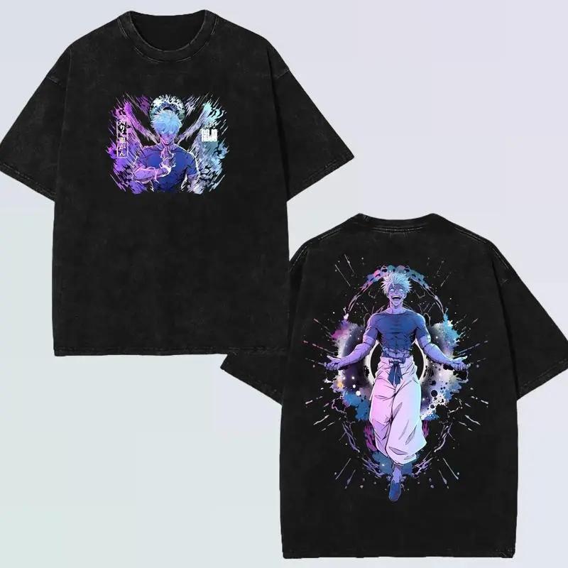 Jujutsu Kaisen Gojo Satoru Anime Printed Tee Men Women Washed Cotton T-shirts Manga Vintage T Shirt Harajuku Short Sleeve Tshirt XXL чёрный 1990₽