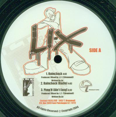 

12inch Record LIX - Raincheck LT001 LT Productions 2004 US Rap & Hip-Hop/R&B Used
