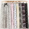 Women's Floral Cotton Silk Pajama Pants, Mosquito Repellent, Outdoor & Home Wear, Plus Size, Lightweight Summer Style.
