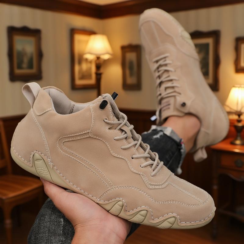 

High Quality Men s Nude Boots Fashionable All Season Soft Soled Comfortable Loafers Handmade Leather Driving Motorcycle Boots 39