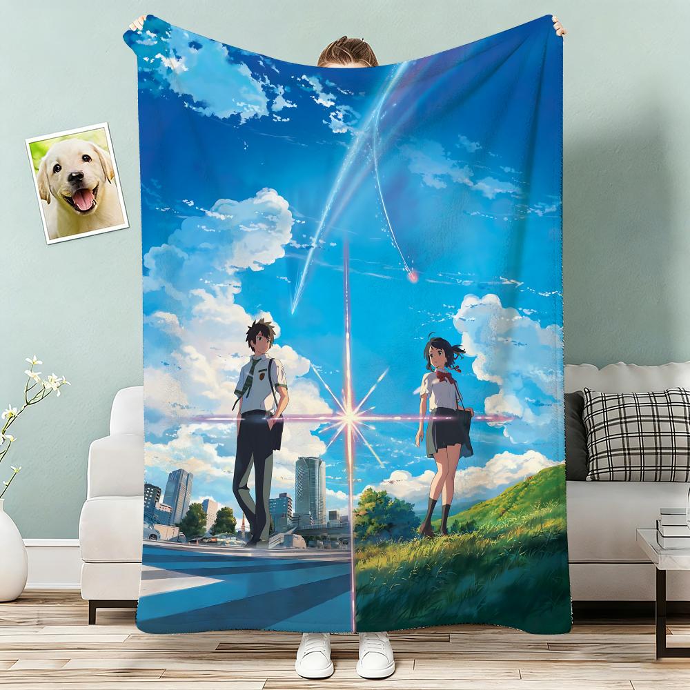 Anime You Name Throw Lightweight 240g Flannel Blanket Soft Skin-friendly for Summer Cooling 75x90cm