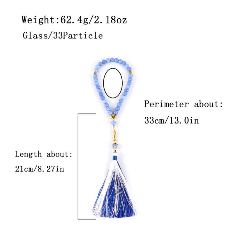 Multifunctional Glass Prayer Beads with Colorful Tassels Comfortable and Stylish for Muslims and Fashion Enthusiasts