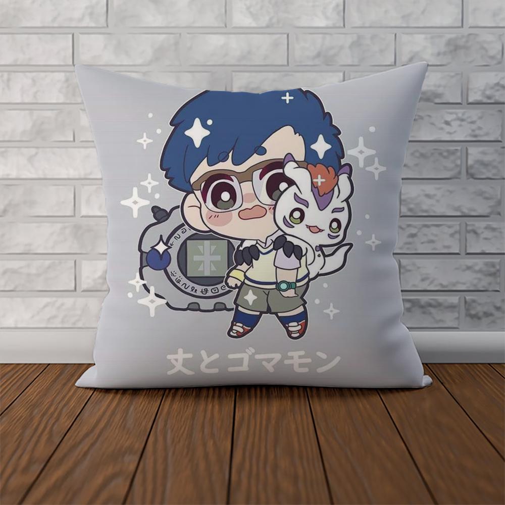 DDigimon Adventure Pillow Case For Car Sofa Decorative Home Doublesided Print Plush Square Throw Pillow Cushion Cover