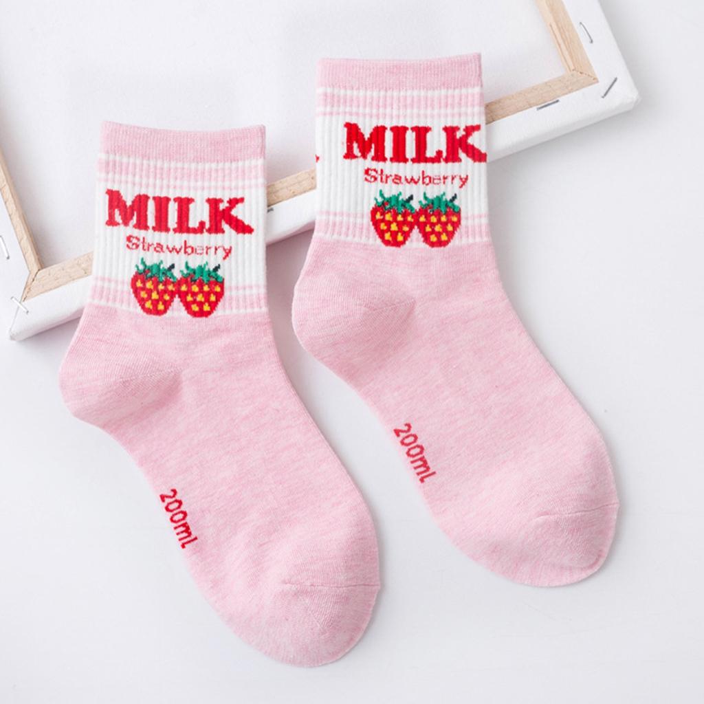 5 P Women's Socks Fruit Socks Fashion Casual Socks Novelty Crew Socks Sweet Cute Fun Socks Cotton Comfortable Socks
