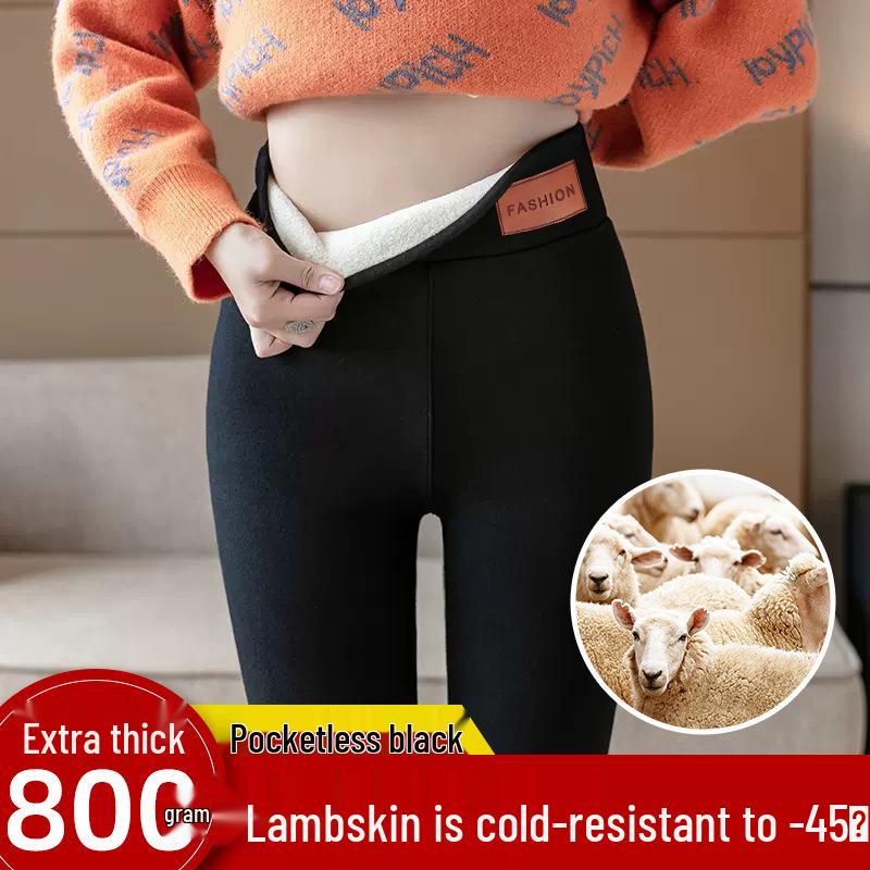 

Женские брюки из кашемира и хлопка на флисовой подкладке: Леггинсы для осени/зимы, устойчивые к холоду, приподнимающие бедра. XL (106-120 jin)