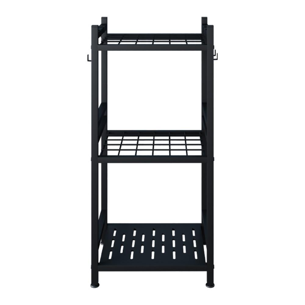 

Durable With Movable Wheel Storage Rack Stable Multi-purpose Garden Tool Organizer Metal Mop Broom Holder чорний