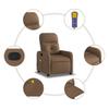 Vidaxl Foldable Massage Armchair, Brown, Fabric Upholstered