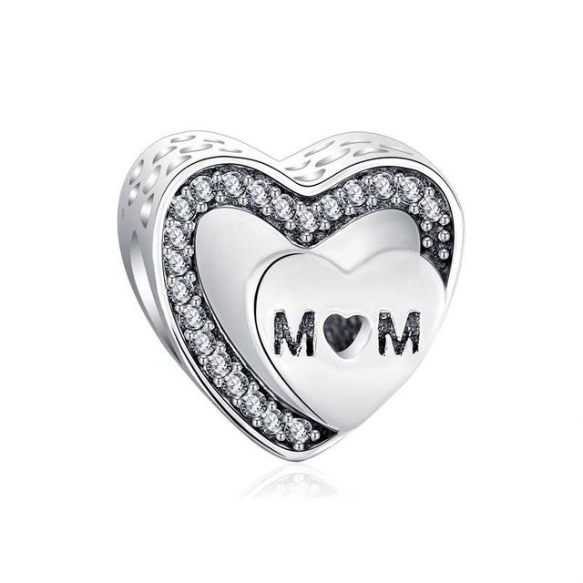 New Sparkling Love You Mum Infinity Heart Charm Beads Fit Original Fashion Bracelet Diy Jewelry For Women