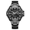 LIGE FB0054 Golden Digital Watch Waterproof Wristwatch Clock Sport Watch Male Men Luminous Quartz Watch Stainless Steel Clock