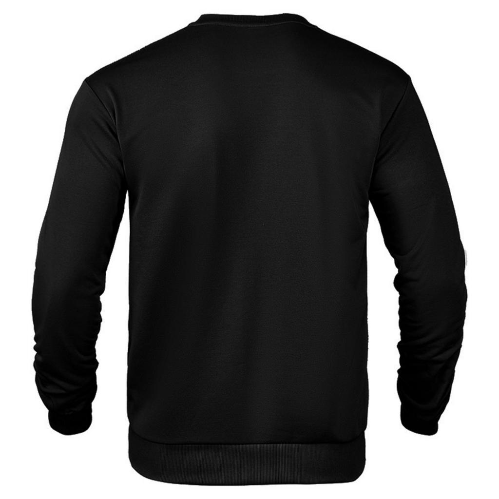 Men's Casual Solid-color Round-neck Sweatshirt With Corduroy And Striped Long-sleeved Sweatshirt
