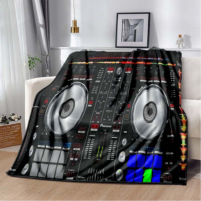 Dj Music Record Screen Console Theme Blanket Home Extra Large Warm Soft Sofa Bed Blanket Bed Cover Travel Picnic Sleep Blanket