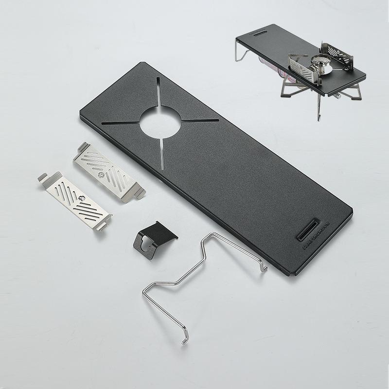 Custom logo Black Camping Accessories Set Portable Camp Kitchen Table Outdoor Camping Gas Stove burner Rack Folding Table