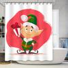 Tu Whimsical Elf Shower Curtain Forest Creature Bathroom Decor Holiday Festive Woodland Nature Themed Backdrop Home Accent