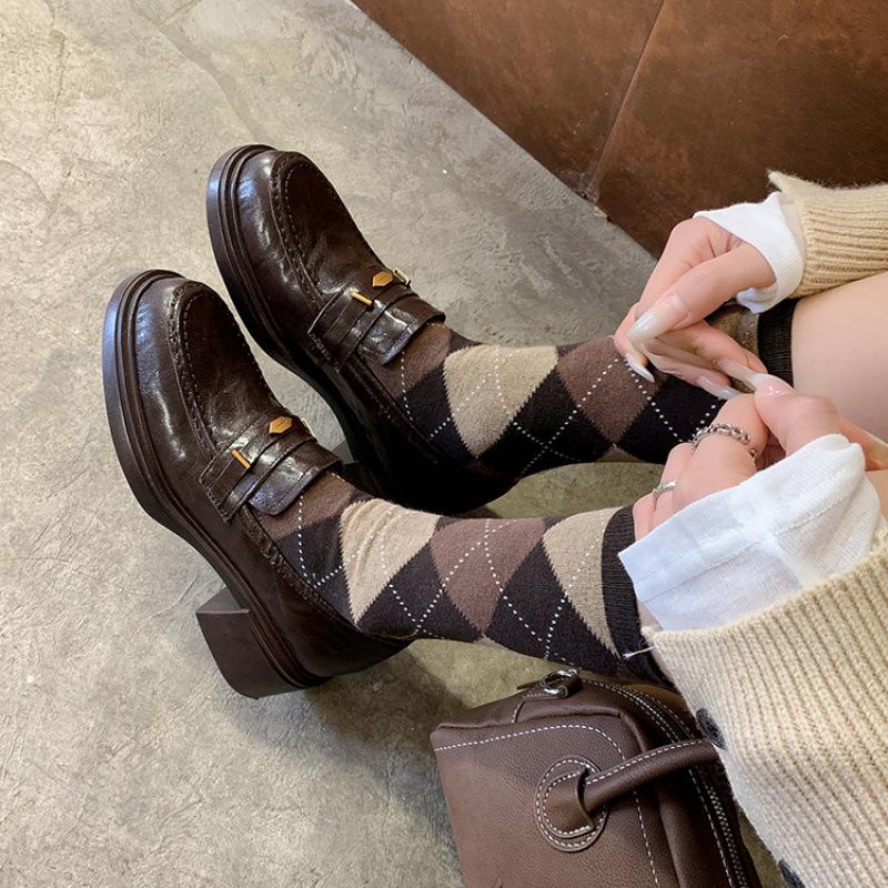 New leather large size loafers women's platform non-slip fashion cowhide women's shoes wear one pedal casual single shoes in all seasons