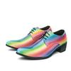 Scarpe con Tacco Alto da Uomo Colorate di Lusso Scarpe in Pelle con Motivo Coccodrillo Scarpe Eleganti da Uomo di Marca Scarpe Oxford a Punta per Feste Matrimoni