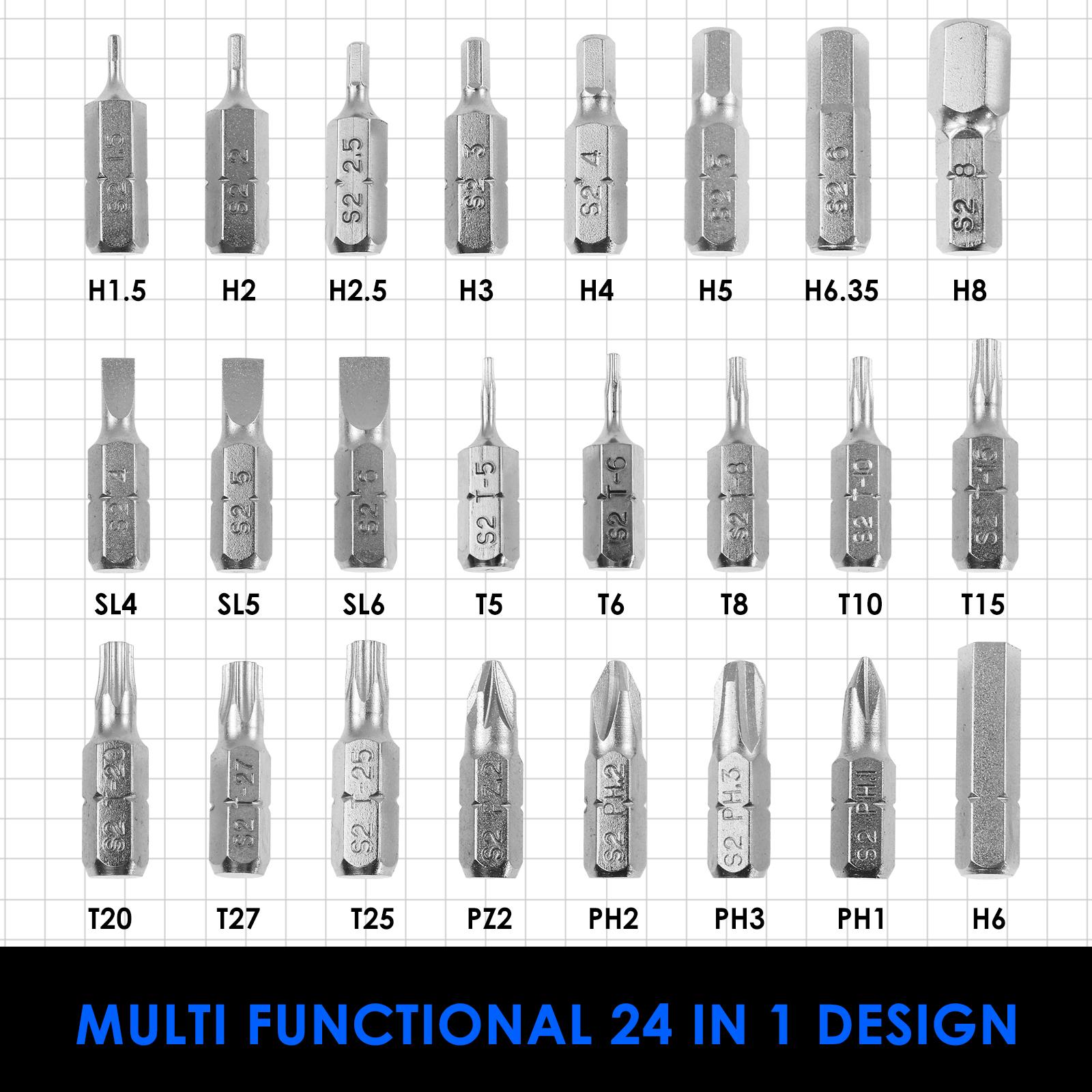 

24 in 1 Ratchet Screwdriver Set High Hardness Magnetic Precision Ratcheting Screwdriver Set Efficient Repair for Electronics 24pcs