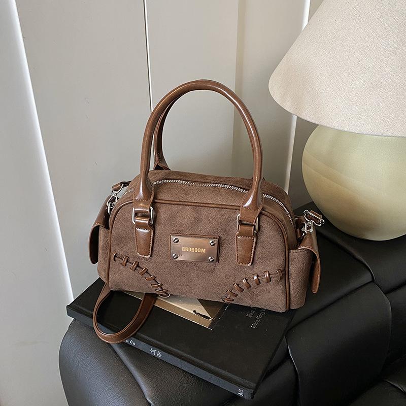 Fashion retro underarm bag women's bag new messenger bag simple portable bowling bag shoulder bag