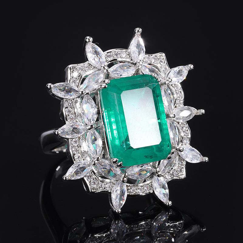 Украшения Ретро Имитация Дерева С Цветом Бабушкин Зеленый Низ Женский Бриллиантовый Набор Главный Камень 10 * 14