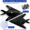 1/400 Scale F-117 Fighter Jet Diecast Metal Military Stealth Airplane Toy - Nighthawk Alloy Model Aircraft with Pullback Action, Lights and Sound