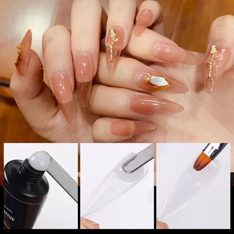 100Pcs Clear Stiletto Full Cover False Nail Scale Clip Gel Acrylic Nail Art Extended Fake Nail DIY Beauty Manicure Accessoires