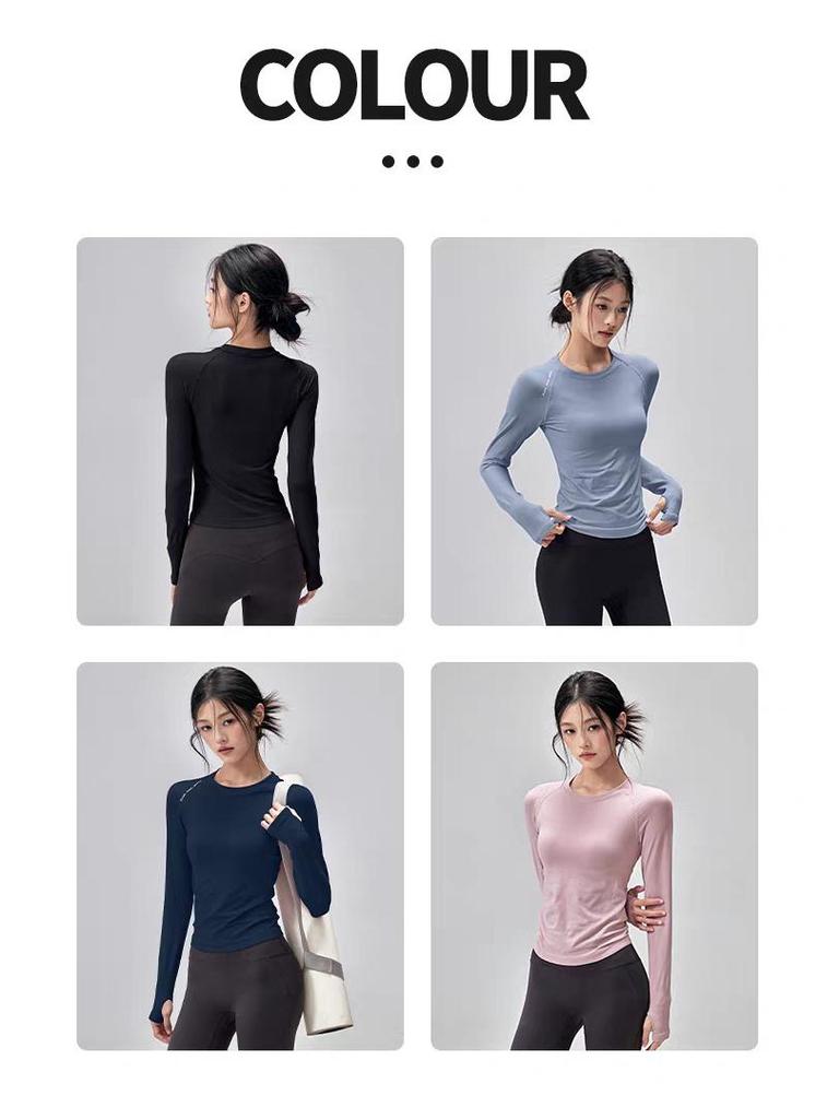Autumn Winter Slim Fit Women's Long Sleeve Yoga & Running Top