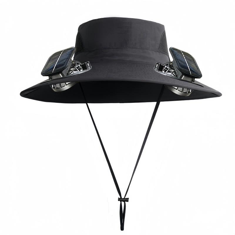 New Men's Fishing Cap Solar Charging Fan Outdoor Work Summer Casual Mountain Climbing Travel Fisherman Hat Sports Entertainment