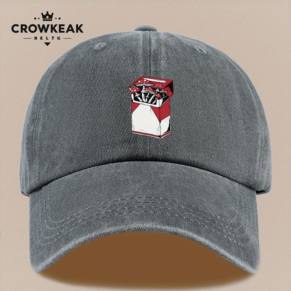 pc Fun Mushroom And Cigarette Patterned Casual Baseball Cap Lightweight Comfortable Breathable Stylish Cute Playful Blac 1pc