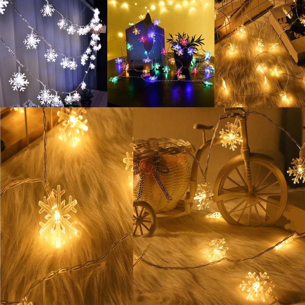 1.5m/10 Lights Christmas Led Snowflake Light String Decorative Lights Christmas Light String