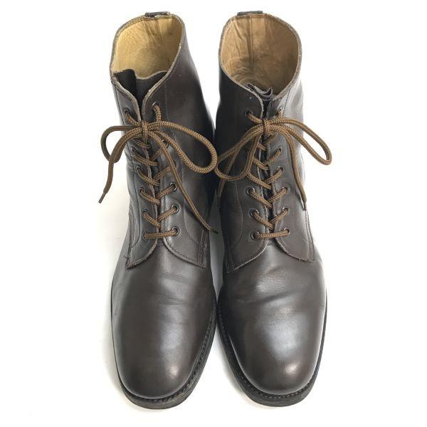 T44 DERISI SUD Military Officer Short Boots Italy 90s Vintage Size 28.5-29.5 Brown(USED)