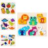 Wooden Childrens 3d Puzzle Set With Animal And Dinosaur Figures For Early Education