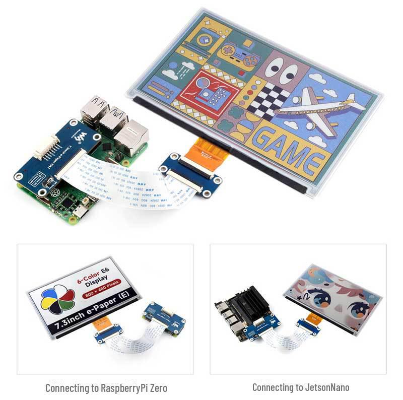 7.3" 6-Color ePaper Display for Arduino/Raspberry Pi/STM32/Jetson