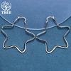 925 Sterling Silver Star 55mm Hoop Earring Jewelry