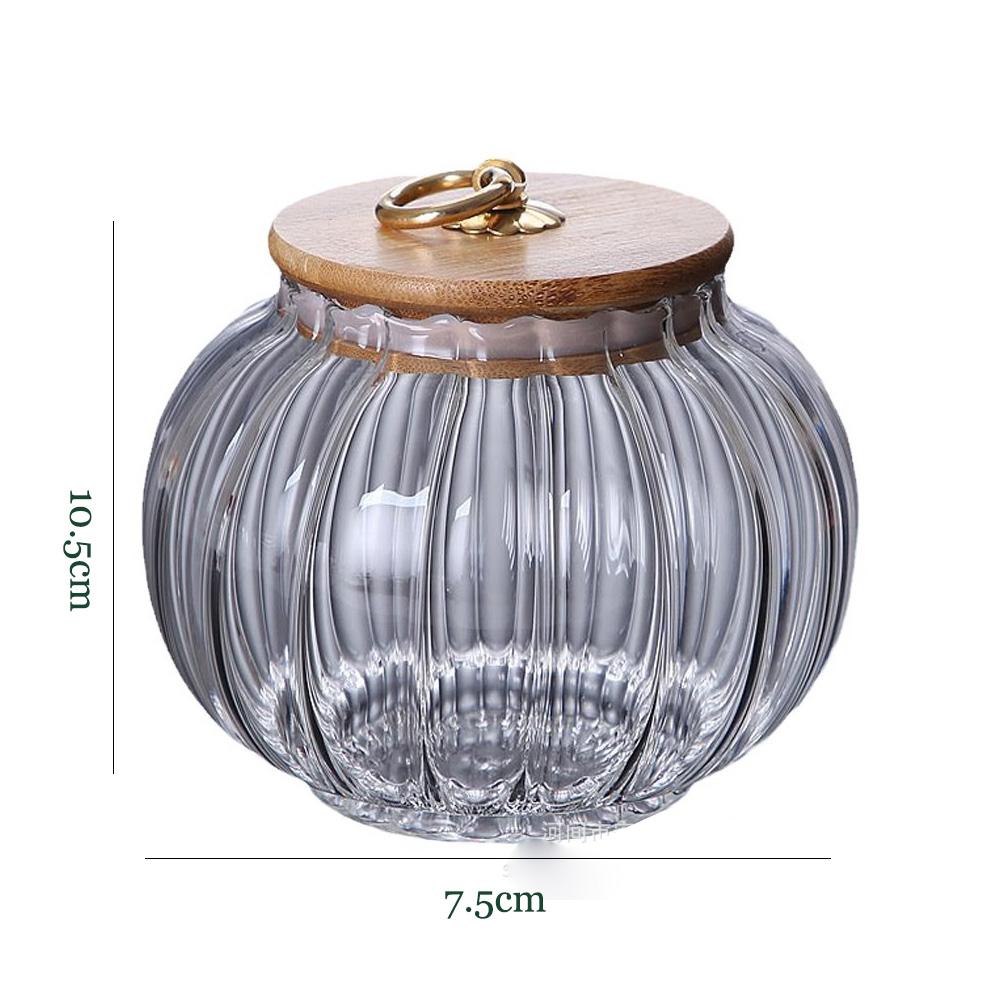 Creative Pumpkin Shape Storage Jar Clear Glass Grain Candy Storage Jar Sealed Coffee Tea Cans Glass Food Container Storage Box