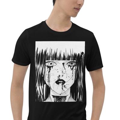 Creepy Anime Girl Horror Harajuku Kawaii Short-Sleeve Unisex T-Shirt