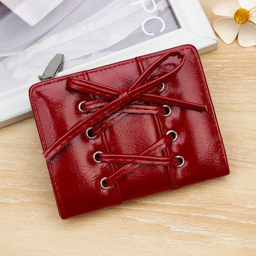 Korean Version of The New Simple and Versatile Bow Tie Zipper Buckle 20% Off Small and Exquisite Student Short Wallet Women