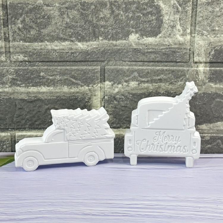 Holiday Vehicle Candle Silicone Molds Christmas Tree Silicones Mould For Handmade Candle Soap Holiday Home Decoration