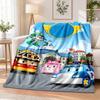 Robocar Poli Flannel Throw Blanket Soft Warm Cozy For Sofa Bed Indoor Home Bedroom Use