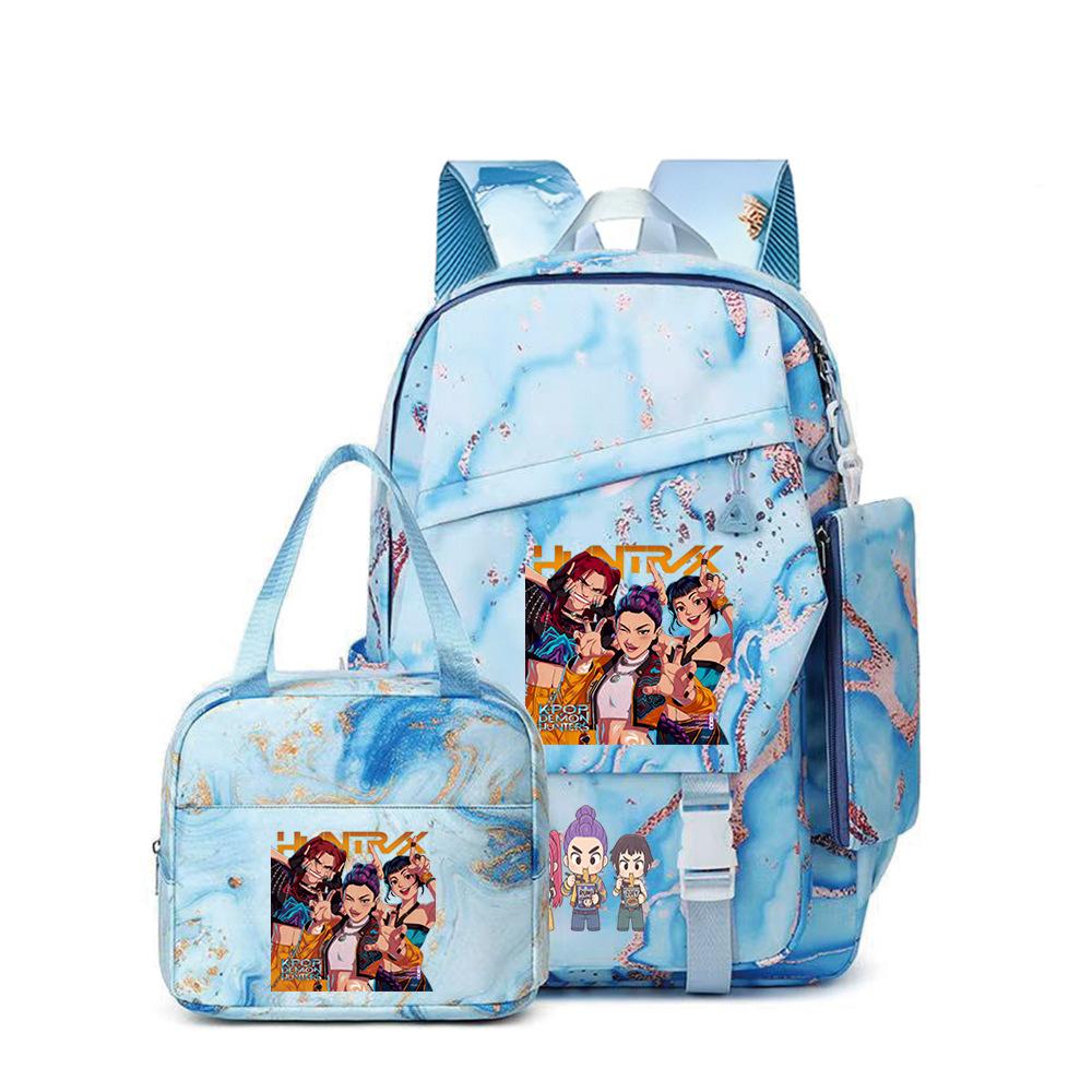 Witch Hunters Three-Piece Backpack Kpop Demon Unters Printed Backpack Lunch Bag
